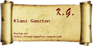 Klasz Gaszton névjegykártya